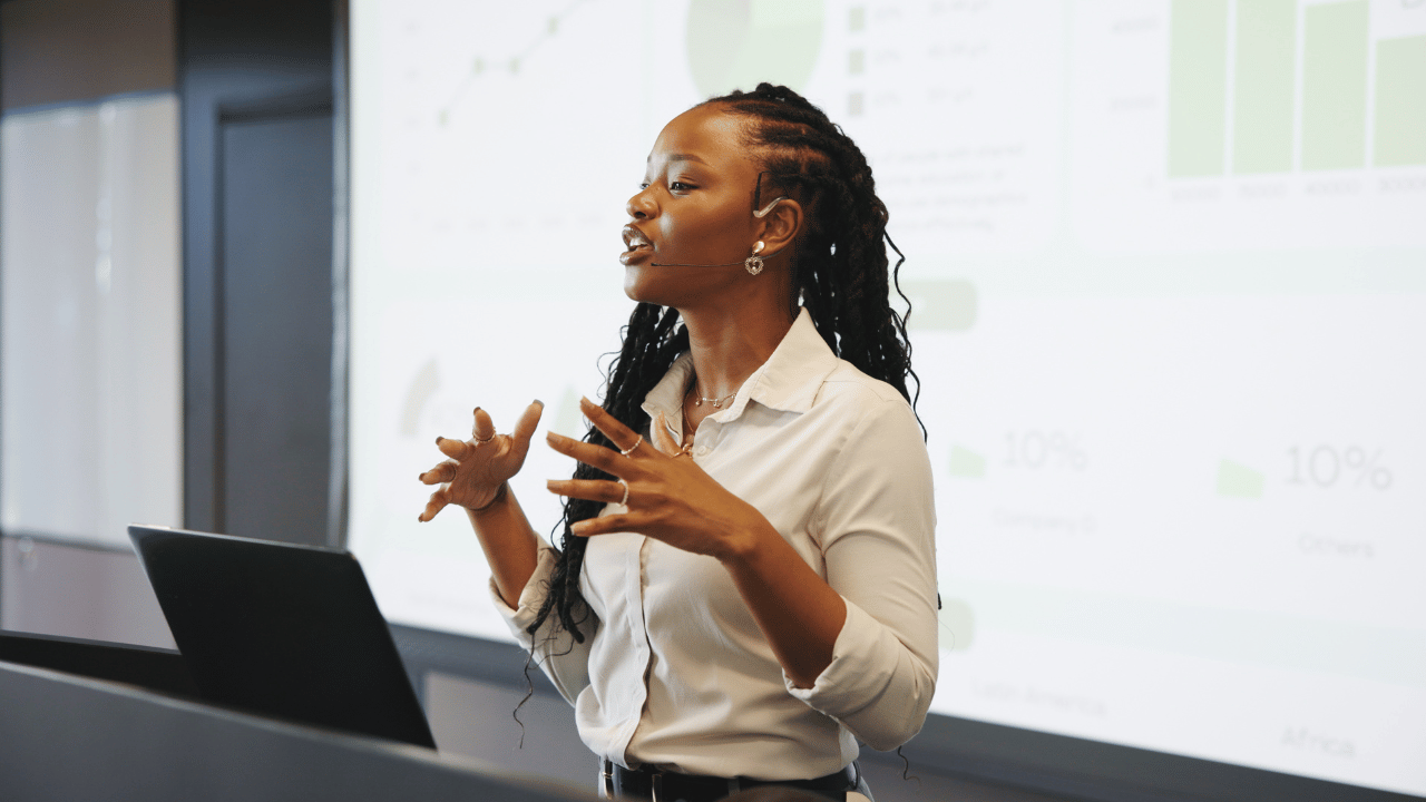 Lady public speaking