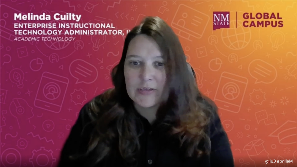 Melinda Culity giving an online interview