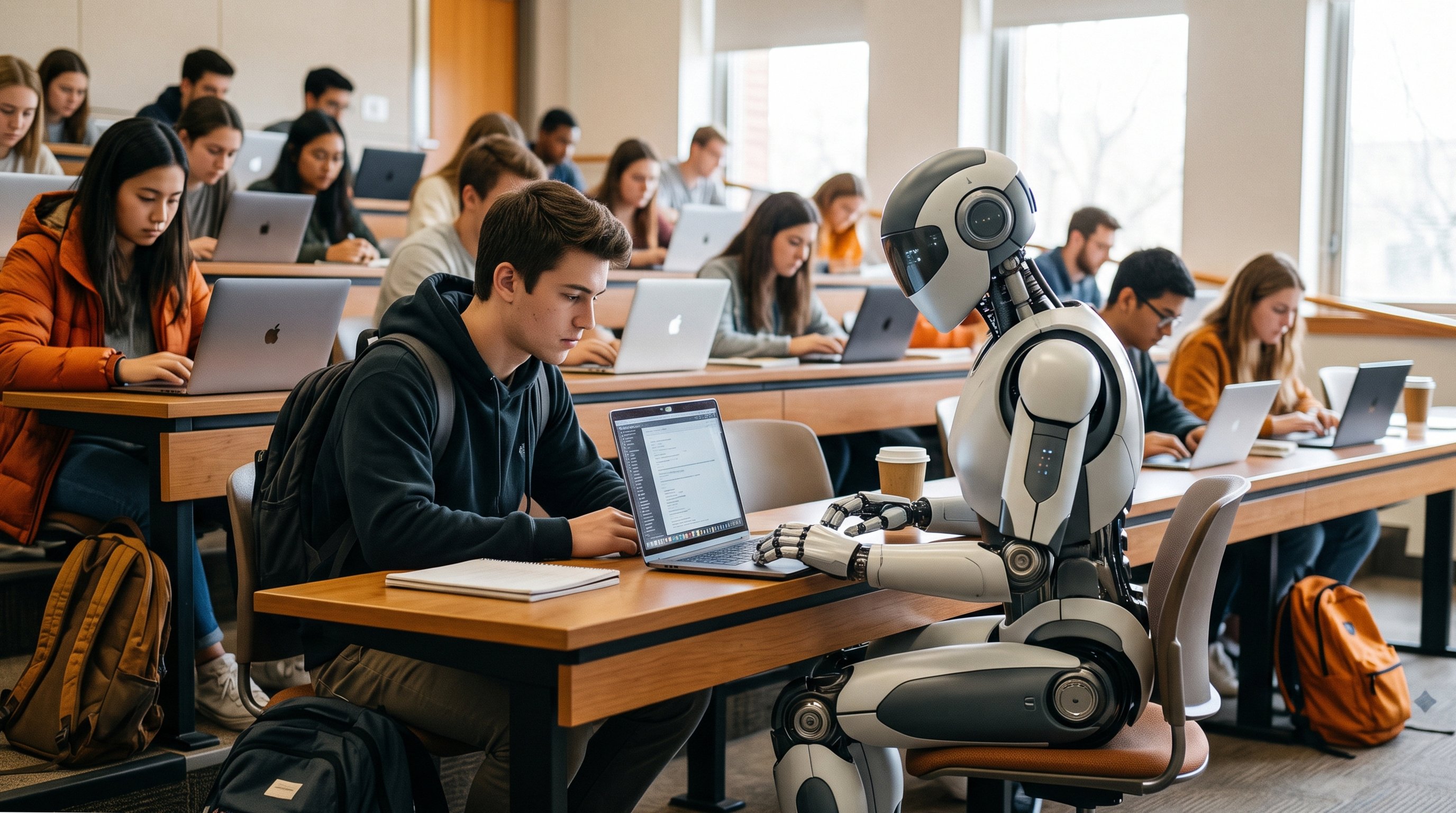 Students using AI in college