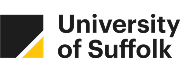 University of Suffolk logo black and yellow with a transparent background.