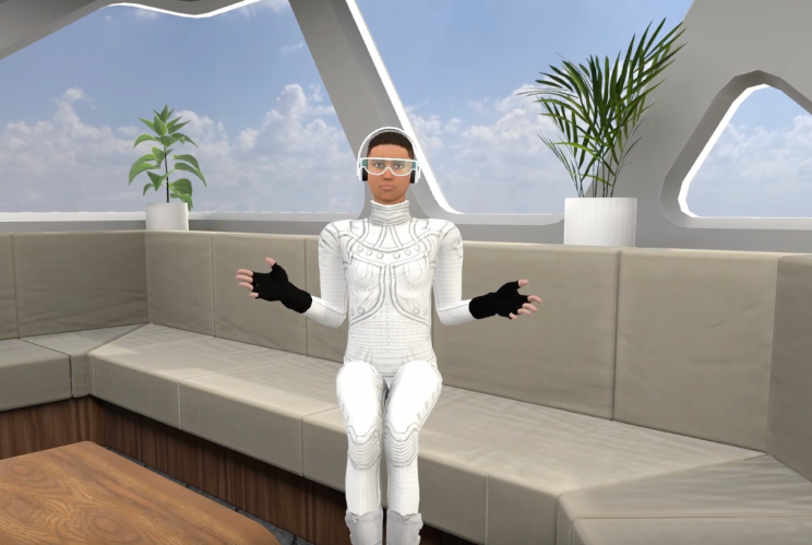male avatar thumbnail with futuristic setting