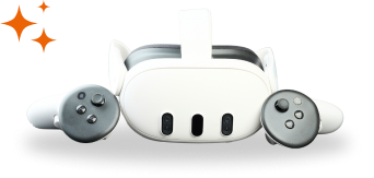 image of a white Meta VR headset 