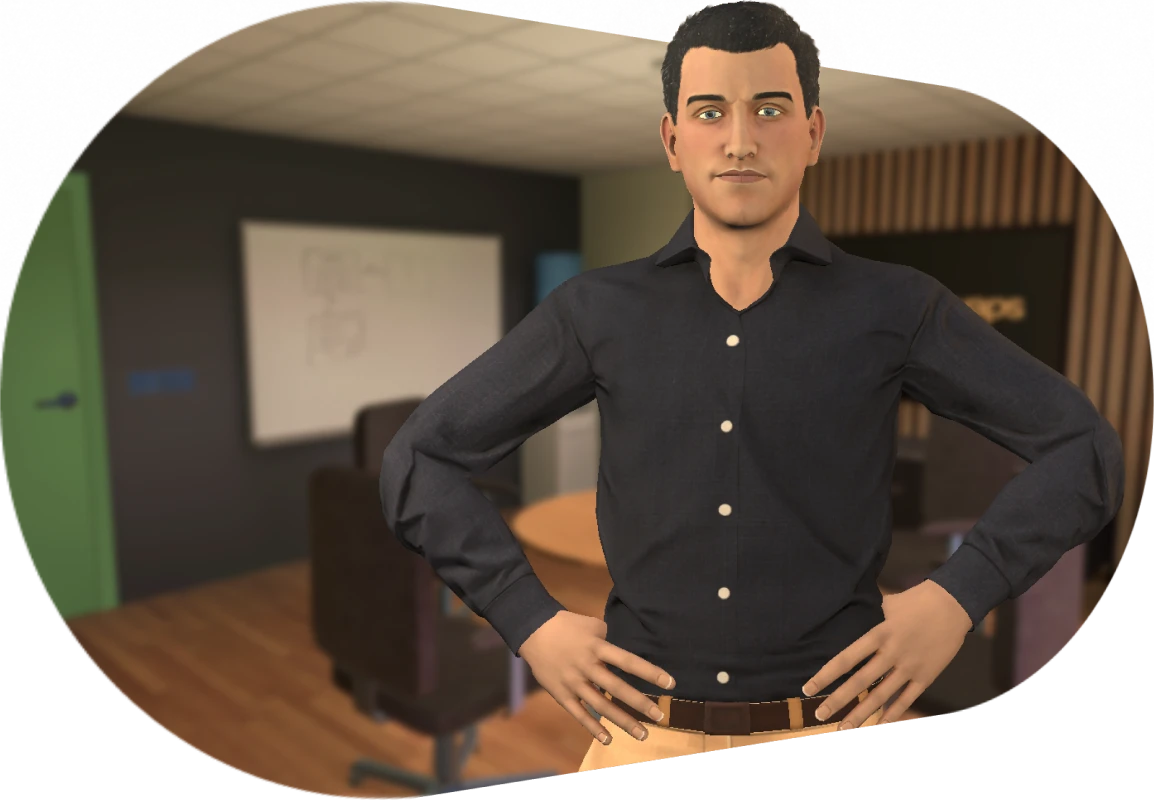 Jeremy avatar in the meeting room 