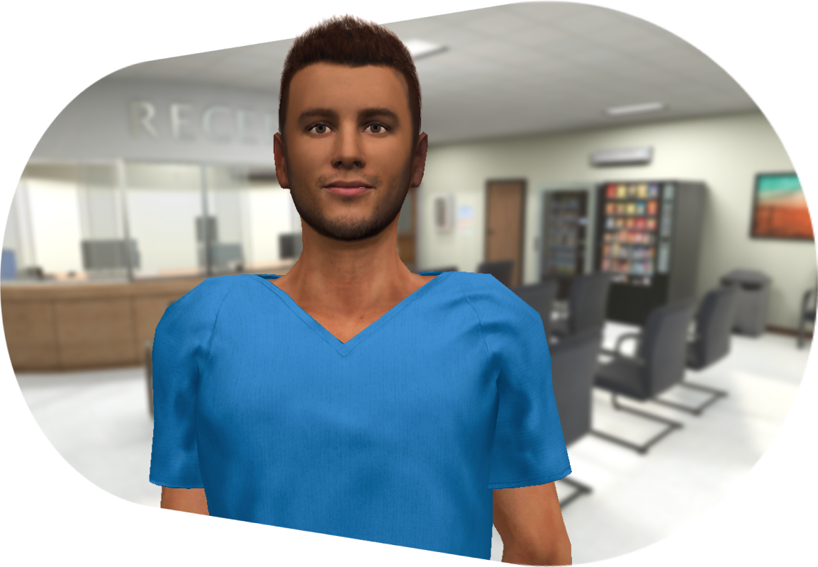 Nurse Peter + hospital reception