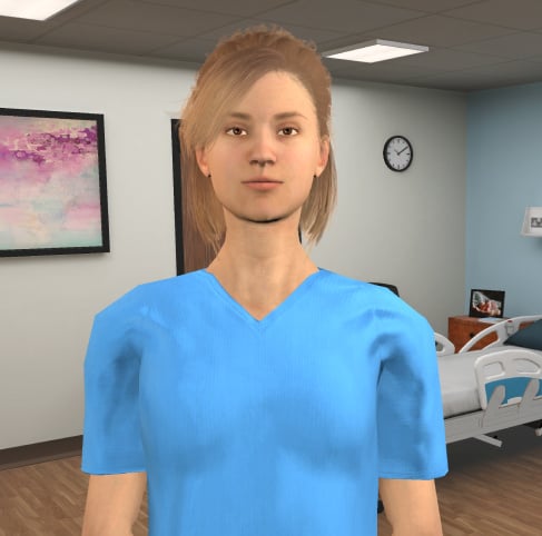 female nurse avatar in doctors room