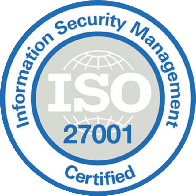 blue outlined logo of Information Security Management 