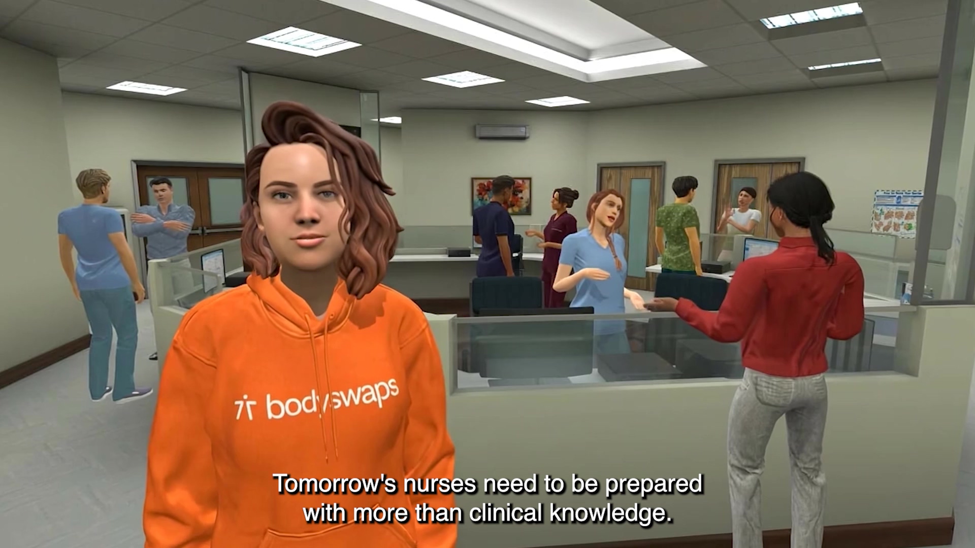 Nursing students practicing with Bodyswaps