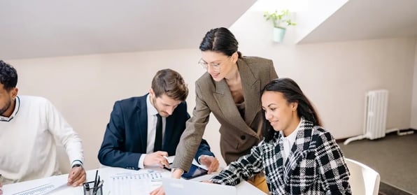 Team working in an office environment