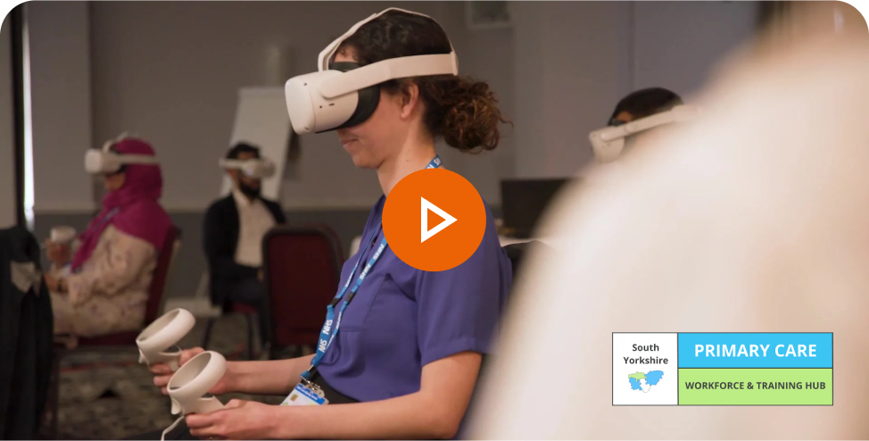 Screenshot of video with young girl using VR headset